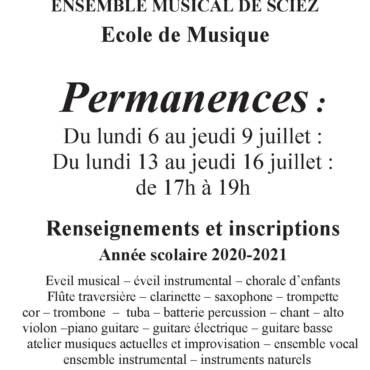 PERMANENCES D’INSCRIPTIONS